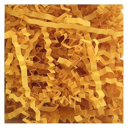Zerkleinertes Seidenpapier, 100–400 g gewelltes Papierschnitzel, vielseitig verwendbar als Geschenkfüller(Ornage yellow,400g) von VDCVADKYE
