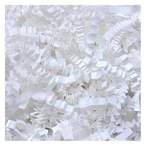 Zerkleinertes Seidenpapier, 100–400 g gewelltes Papierschnitzel, vielseitig verwendbar als Geschenkfüller(White,400g) von VDCVADKYE