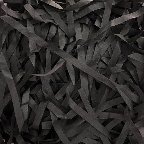 Zerkleinertes Seidenpapier, 100–500 g geschnittenes, geschreddertes Papier als Geschenkfüller, freundliche, leichte Füller(Black,100g) von VDCVADKYE