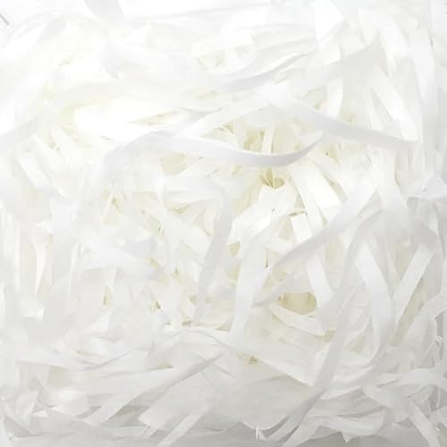 Zerkleinertes Seidenpapier, 100–500 g geschnittenes, geschreddertes Papier als Geschenkfüller, freundliche, leichte Füller(Bleach,200g) von VDCVADKYE