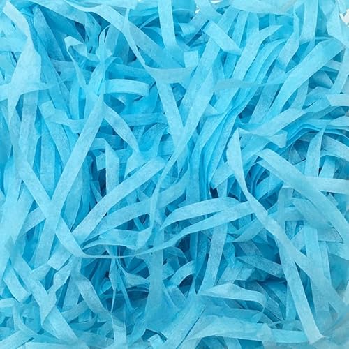 Zerkleinertes Seidenpapier, 100–500 g geschnittenes, geschreddertes Papier als Geschenkfüller, freundliche, leichte Füller(Blue,500g) von VDCVADKYE