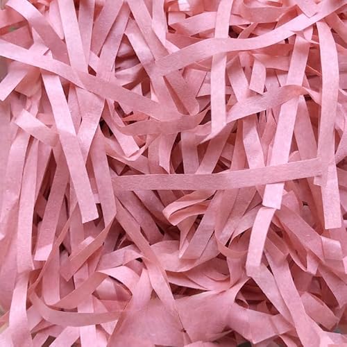 Zerkleinertes Seidenpapier, 100–500 g geschnittenes, geschreddertes Papier als Geschenkfüller, freundliche, leichte Füller(Champagne Pink,200g) von VDCVADKYE