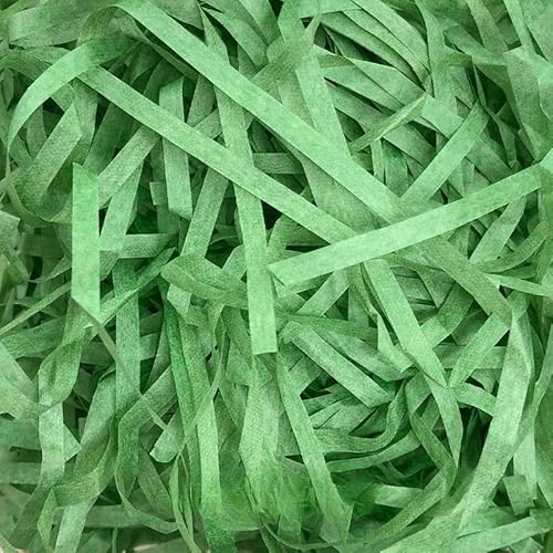 Zerkleinertes Seidenpapier, 100–500 g geschnittenes, geschreddertes Papier als Geschenkfüller, freundliche, leichte Füller(Christmas Green,500g) von VDCVADKYE