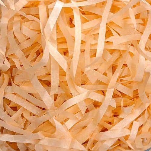 Zerkleinertes Seidenpapier, 100–500 g geschnittenes, geschreddertes Papier als Geschenkfüller, freundliche, leichte Füller(Deep Champagne,500g) von VDCVADKYE