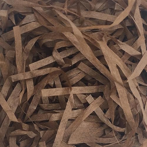 Zerkleinertes Seidenpapier, 100–500 g geschnittenes, geschreddertes Papier als Geschenkfüller, freundliche, leichte Füller(Deep Coffee,200g) von VDCVADKYE