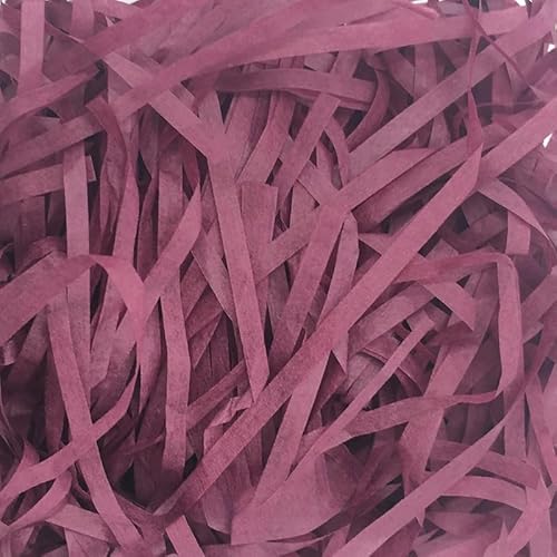 Zerkleinertes Seidenpapier, 100–500 g geschnittenes, geschreddertes Papier als Geschenkfüller, freundliche, leichte Füller(Deep Wine Red,100g) von VDCVADKYE