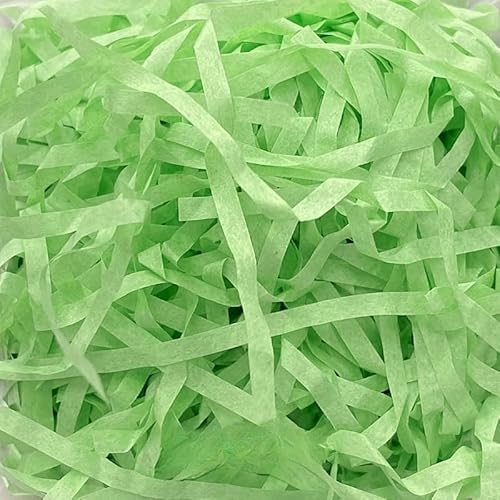 Zerkleinertes Seidenpapier, 100–500 g geschnittenes, geschreddertes Papier als Geschenkfüller, freundliche, leichte Füller(Grass Green,100g) von VDCVADKYE