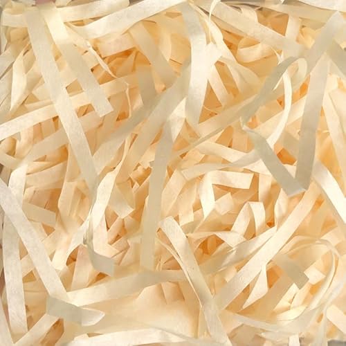 Zerkleinertes Seidenpapier, 100–500 g geschnittenes, geschreddertes Papier als Geschenkfüller, freundliche, leichte Füller(Light Champagne,200g) von VDCVADKYE