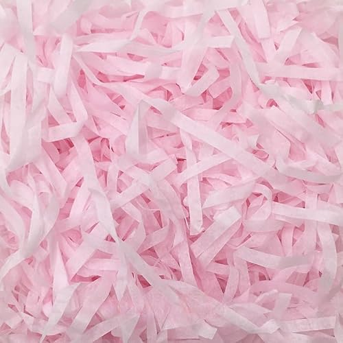 Zerkleinertes Seidenpapier, 100–500 g geschnittenes, geschreddertes Papier als Geschenkfüller, freundliche, leichte Füller(Light Pink,500g) von VDCVADKYE