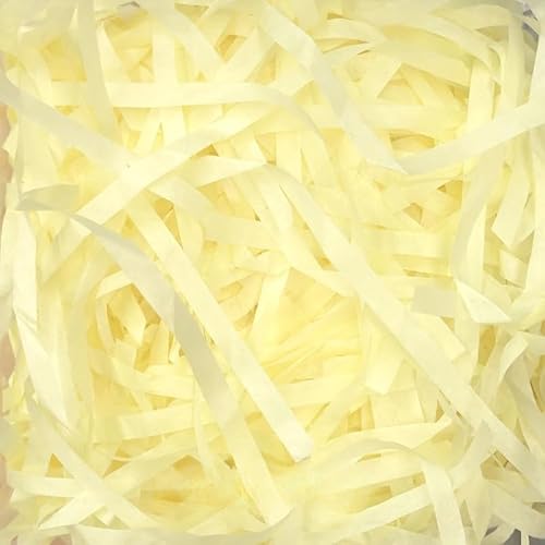Zerkleinertes Seidenpapier, 100–500 g geschnittenes, geschreddertes Papier als Geschenkfüller, freundliche, leichte Füller(Light Yellow,200g) von VDCVADKYE