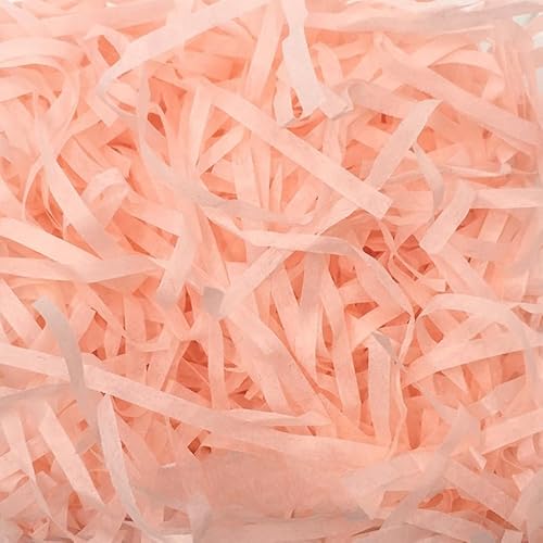 Zerkleinertes Seidenpapier, 100–500 g geschnittenes, geschreddertes Papier als Geschenkfüller, freundliche, leichte Füller(Meat Pink,500g) von VDCVADKYE