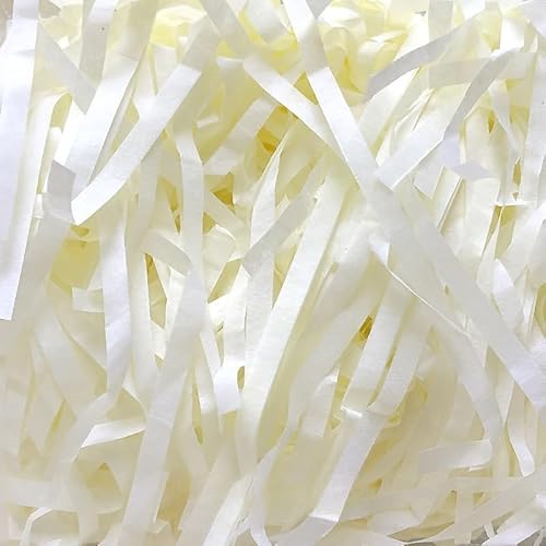 Zerkleinertes Seidenpapier, 100–500 g geschnittenes, geschreddertes Papier als Geschenkfüller, freundliche, leichte Füller(Milky White,200g) von VDCVADKYE
