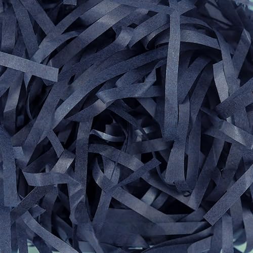 Zerkleinertes Seidenpapier, 100–500 g geschnittenes, geschreddertes Papier als Geschenkfüller, freundliche, leichte Füller(Navy Blue,100g) von VDCVADKYE