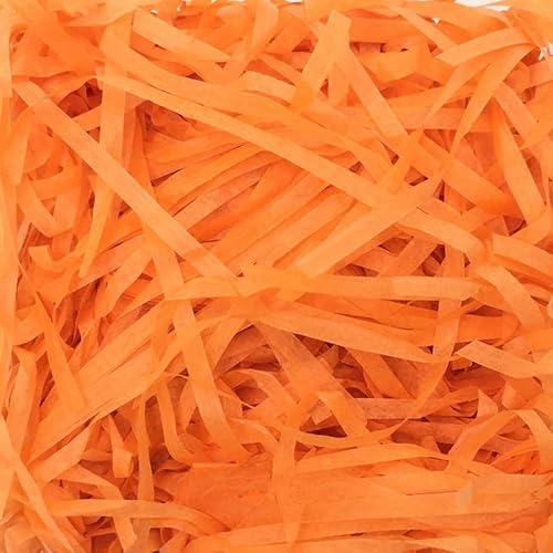 Zerkleinertes Seidenpapier, 100–500 g geschnittenes, geschreddertes Papier als Geschenkfüller, freundliche, leichte Füller(Orange,500g) von VDCVADKYE