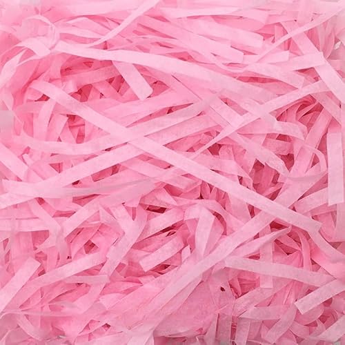Zerkleinertes Seidenpapier, 100–500 g geschnittenes, geschreddertes Papier als Geschenkfüller, freundliche, leichte Füller(Pink red,500g) von VDCVADKYE