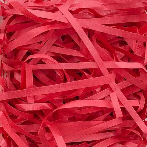 Zerkleinertes Seidenpapier, 100–500 g geschnittenes, geschreddertes Papier als Geschenkfüller, freundliche, leichte Füller(Red,500g) von VDCVADKYE