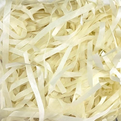 Zerkleinertes Seidenpapier, 100–500 g geschnittenes, geschreddertes Papier als Geschenkfüller, freundliche, leichte Füller(Wood White,200g) von VDCVADKYE