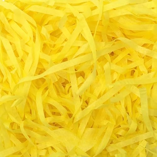 Zerkleinertes Seidenpapier, 100–500 g geschnittenes, geschreddertes Papier als Geschenkfüller, freundliche, leichte Füller(Yellow,200g) von VDCVADKYE