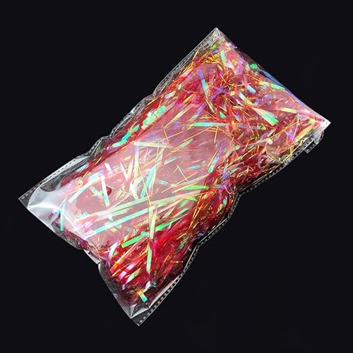 Zerkleinertes Seidenpapier, 60/120 g schillerndes Geschenkpapier, umweltfreundliches Papierschnitzel(Red golden,60g) von VDCVADKYE