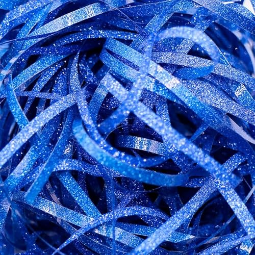 Zerkleinertes Seidenpapier, 60–400 g schillernde, geschnittene Papierschnitzel als Füllmaterial for vielseitige Geschenke(Blue,200g) von VDCVADKYE