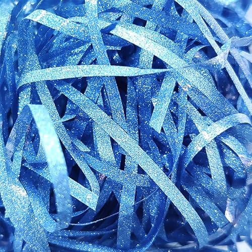 Zerkleinertes Seidenpapier, 60–400 g schillernde, geschnittene Papierschnitzel als Füllmaterial for vielseitige Geschenke(Bright Blue,400g) von VDCVADKYE