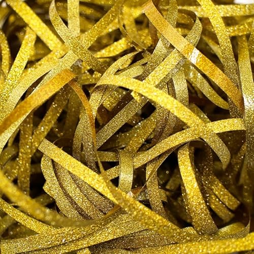 Zerkleinertes Seidenpapier, 60–400 g schillernde, geschnittene Papierschnitzel als Füllmaterial for vielseitige Geschenke(Golden,200g) von VDCVADKYE