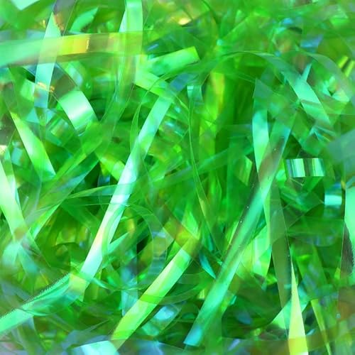 Zerkleinertes Seidenpapier, 60–400 g schillernde, geschnittene Papierschnitzel als Füllmaterial for vielseitige Geschenke(Iridescent Green,400g) von VDCVADKYE