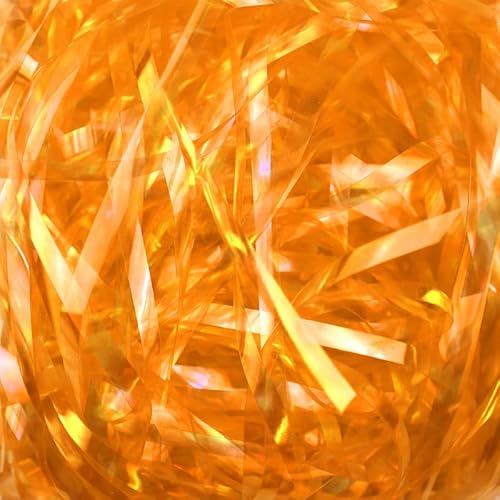 Zerkleinertes Seidenpapier, 60–400 g schillernde, geschnittene Papierschnitzel als Füllmaterial for vielseitige Geschenke(Iridescent Orange,400g) von VDCVADKYE