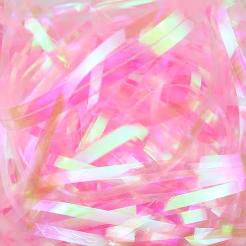 Zerkleinertes Seidenpapier, 60–400 g schillernde, geschnittene Papierschnitzel als Füllmaterial for vielseitige Geschenke(Iridescent Pink,200g) von VDCVADKYE