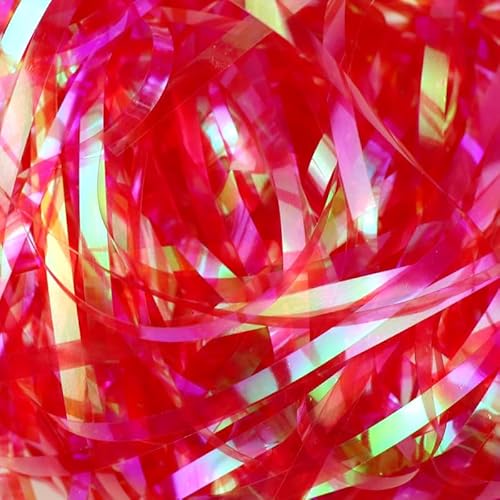 Zerkleinertes Seidenpapier, 60–400 g schillernde, geschnittene Papierschnitzel als Füllmaterial for vielseitige Geschenke(Iridescent Red,200g) von VDCVADKYE