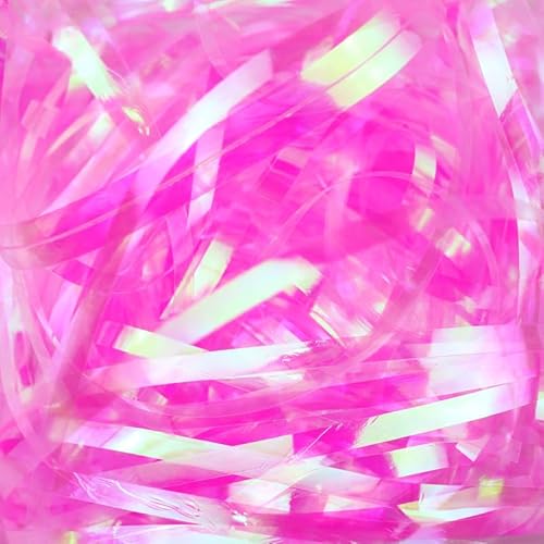 Zerkleinertes Seidenpapier, 60–400 g schillernde, geschnittene Papierschnitzel als Füllmaterial for vielseitige Geschenke(Iridescent Rose Red,400g) von VDCVADKYE