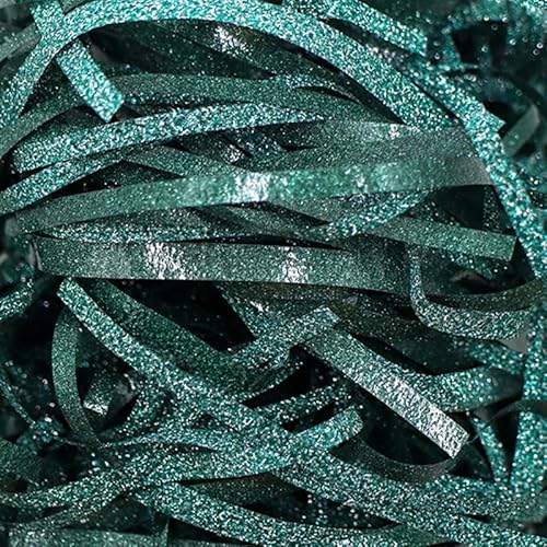 Zerkleinertes Seidenpapier, 60–400 g schillernde, geschnittene Papierschnitzel als Füllmaterial for vielseitige Geschenke(Rark Green,60g) von VDCVADKYE