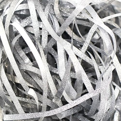 Zerkleinertes Seidenpapier, 60–400 g schillernde, geschnittene Papierschnitzel als Füllmaterial for vielseitige Geschenke(Silver,400g) von VDCVADKYE