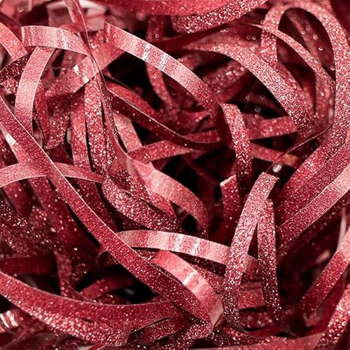 Zerkleinertes Seidenpapier, 60–400 g schillernde, geschnittene Papierschnitzel als Füllmaterial for vielseitige Geschenke(Wine Red,200g) von VDCVADKYE