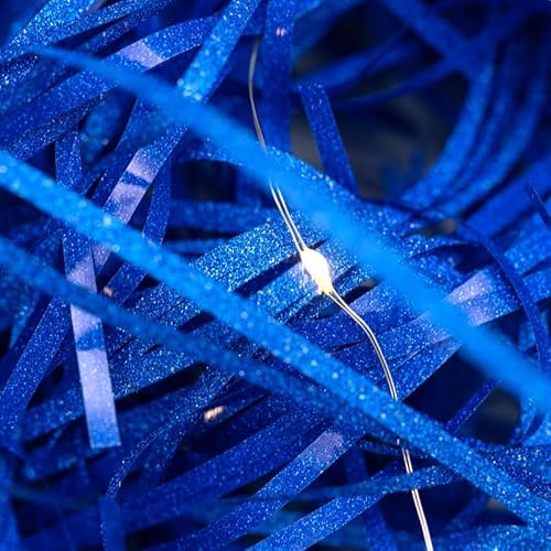 Zerkleinertes Seidenpapier, 80–1000 g glitzerndes, gekräuseltes Papierschnitzel, freundlicher Geschenkfüller(Deep Blue,1kg) von VDCVADKYE