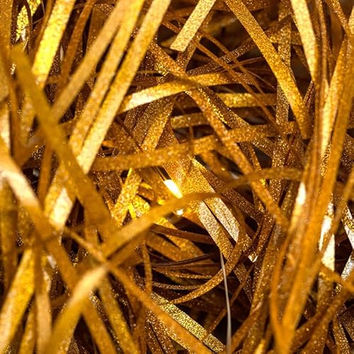 Zerkleinertes Seidenpapier, 80–1000 g glitzerndes, gekräuseltes Papierschnitzel, freundlicher Geschenkfüller(Golden,1kg) von VDCVADKYE