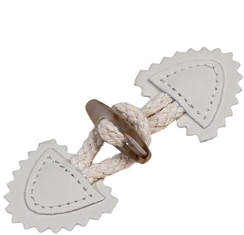 VDLLQYN, 10 cm, 5 Paar Herz-Leder-Horn-Knebelverschlussknöpfe for Leder-Knebelknopf for Aufnähen, Knebelverschluss for Mantel, Strickjacke, Jacke,Chinesische Knöpfe(White) von VDLLQYN