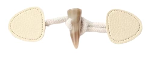 VDLLQYN, 15 cm, 5 Paar lila Lederknöpfe aus Horn for Aufnähen von Knebelverschlüssen for Leder, Knebelverschluss for Manteljacke,Chinesische Knöpfe(Beige) von VDLLQYN