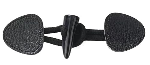 VDLLQYN, 15 cm, 5 Paar lila Lederknöpfe aus Horn for Aufnähen von Knebelverschlüssen for Leder, Knebelverschluss for Manteljacke,Chinesische Knöpfe(Black) von VDLLQYN