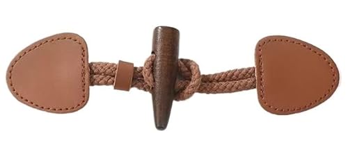 VDLLQYN, 15 cm, 5 Paar lila Lederknöpfe aus Horn for Aufnähen von Knebelverschlüssen for Leder, Knebelverschluss for Manteljacke,Chinesische Knöpfe(Brown) von VDLLQYN
