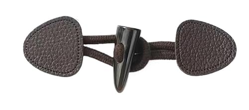 VDLLQYN, 15 cm, 5 Paar lila Lederknöpfe aus Horn for Aufnähen von Knebelverschlüssen for Leder, Knebelverschluss for Manteljacke,Chinesische Knöpfe(Dark Brown) von VDLLQYN