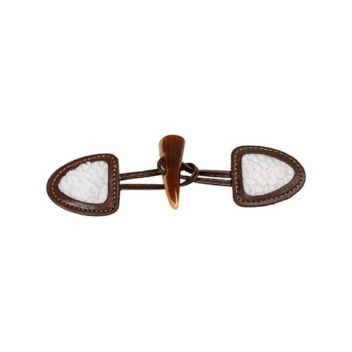 VDLLQYN, 16 cm, 3 Paar, Kaffee/Schwarz, PU-Leder-Knebelverschlussknöpfe, Leder-Knebelknopf for Aufnähen, Knebelverschluss for Mantel, Strickjacken, Jacke, Kleidung,Chinesische Knöpfe(Brown) von VDLLQYN