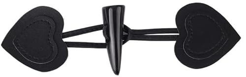 VDLLQYN, 16 cm, 3 Paar weiße Herz-Knebelverschlussknöpfe aus Leder, for Aufnähen, Knebelverschluss for Mantel, Strickjacke, Jacke,Chinesische Knöpfe(Black) von VDLLQYN
