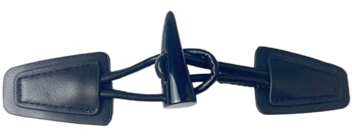 VDLLQYN, 17,5 cm, 3 Paar weiße Lederknöpfe for Aufnähen, Knebelverschluss aus Leder for Mäntel, Strickjacken, Jacken,Chinesische Knöpfe(Black) von VDLLQYN