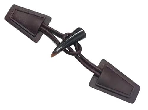 VDLLQYN, 17,5 cm, 3 Paar weiße Lederknöpfe for Aufnähen, Knebelverschluss aus Leder for Mäntel, Strickjacken, Jacken,Chinesische Knöpfe(Brown) von VDLLQYN