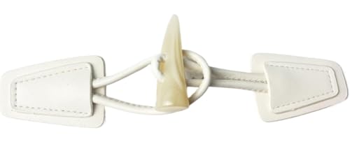 VDLLQYN, 17,5 cm, 3 Paar weiße Lederknöpfe for Aufnähen, Knebelverschluss aus Leder for Mäntel, Strickjacken, Jacken,Chinesische Knöpfe(White) von VDLLQYN