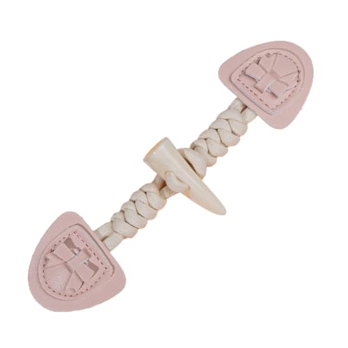 VDLLQYN, 18,5 cm, 3 Paar geflochtene Schleifenknöpfe aus rosa Leder for Aufnähen, Knebelverschluss aus Leder for Mantel, Strickjacke, Jacke,Chinesische Knöpfe(Pink) von VDLLQYN