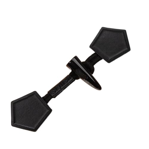 VDLLQYN, 19,5 cm, 5 Paar Knebelverschlussknöpfe aus Kunstharzleder, Knebelknopf aus Leder for Aufnähen, Knebelverschluss for Mäntel, Strickwaren, Strickjacken, Jacken,Chinesische Knöpfe(Black) von VDLLQYN