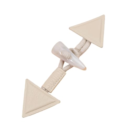 VDLLQYN, 19 cm, 3 Paar dreieckige weiße Lederknöpfe for Aufnähen, Knebelverschluss aus Leder for Mäntel, Strickwaren, Strickjacken, Jacken,Chinesische Knöpfe(Beige) von VDLLQYN