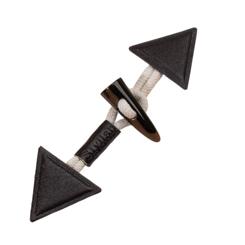 VDLLQYN, 19 cm, 3 Paar dreieckige weiße Lederknöpfe for Aufnähen, Knebelverschluss aus Leder for Mäntel, Strickwaren, Strickjacken, Jacken,Chinesische Knöpfe(Black) von VDLLQYN